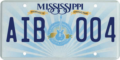 MS license plate AIB004