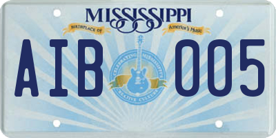 MS license plate AIB005