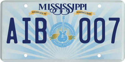 MS license plate AIB007