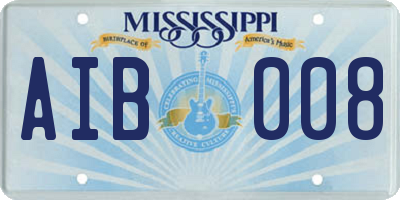 MS license plate AIB008