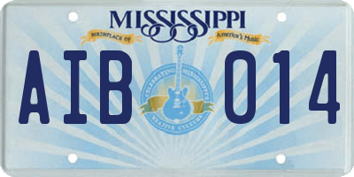MS license plate AIB014