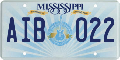 MS license plate AIB022