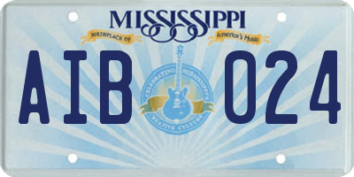 MS license plate AIB024