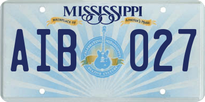 MS license plate AIB027