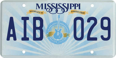 MS license plate AIB029