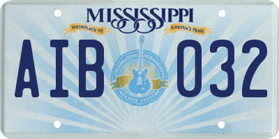 MS license plate AIB032