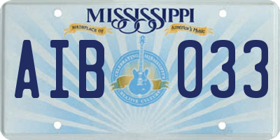 MS license plate AIB033