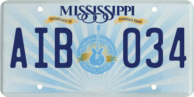 MS license plate AIB034