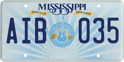 MS license plate AIB035