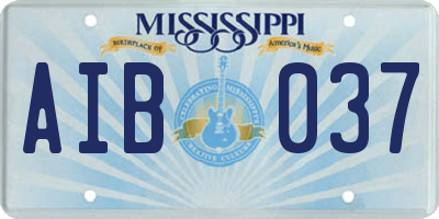 MS license plate AIB037