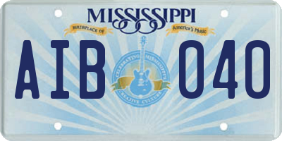 MS license plate AIB040