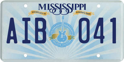 MS license plate AIB041