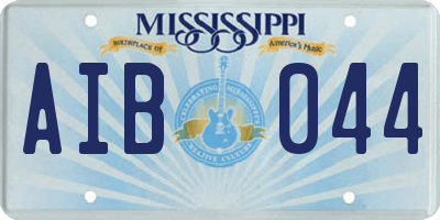 MS license plate AIB044