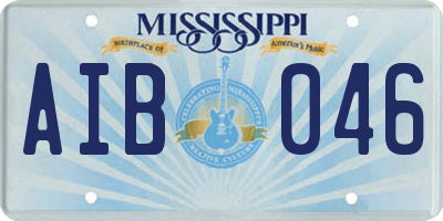 MS license plate AIB046
