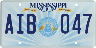 MS license plate AIB047
