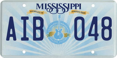 MS license plate AIB048