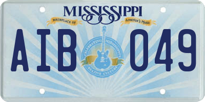 MS license plate AIB049