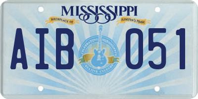 MS license plate AIB051