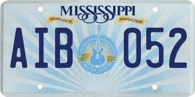 MS license plate AIB052