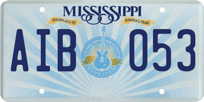 MS license plate AIB053