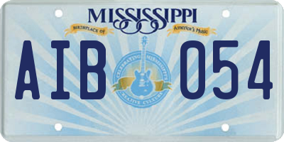 MS license plate AIB054