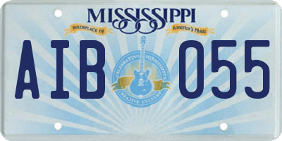 MS license plate AIB055