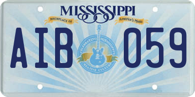 MS license plate AIB059