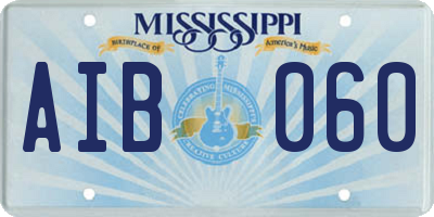 MS license plate AIB060