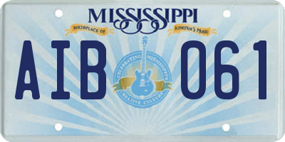 MS license plate AIB061