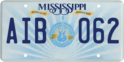 MS license plate AIB062
