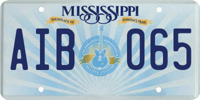 MS license plate AIB065