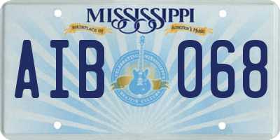 MS license plate AIB068