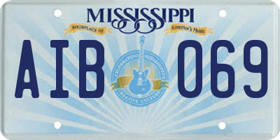 MS license plate AIB069