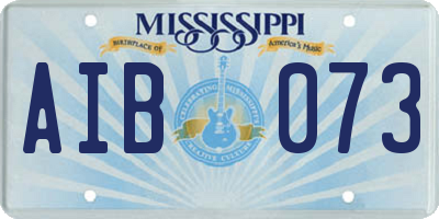 MS license plate AIB073