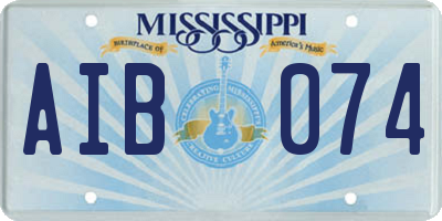 MS license plate AIB074