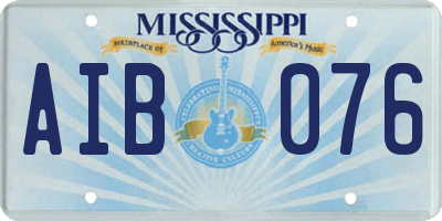 MS license plate AIB076