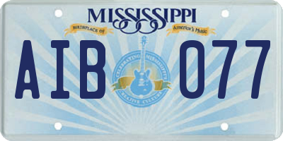 MS license plate AIB077
