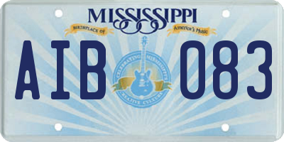 MS license plate AIB083