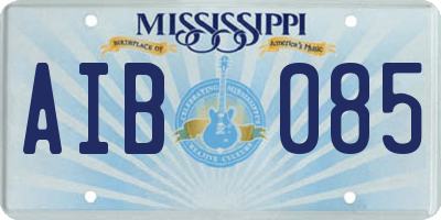 MS license plate AIB085