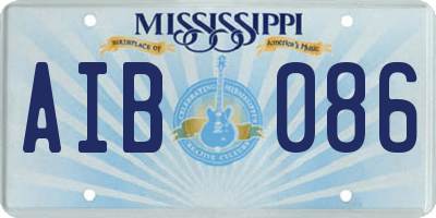 MS license plate AIB086