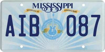 MS license plate AIB087
