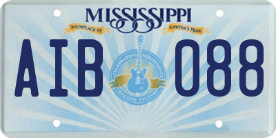 MS license plate AIB088