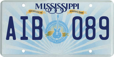 MS license plate AIB089