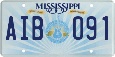 MS license plate AIB091