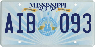MS license plate AIB093