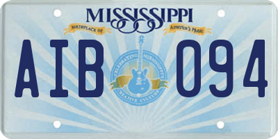 MS license plate AIB094