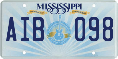 MS license plate AIB098