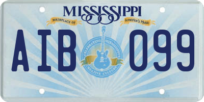 MS license plate AIB099