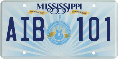 MS license plate AIB101