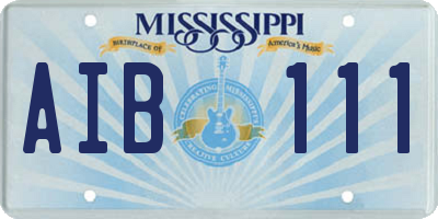 MS license plate AIB111